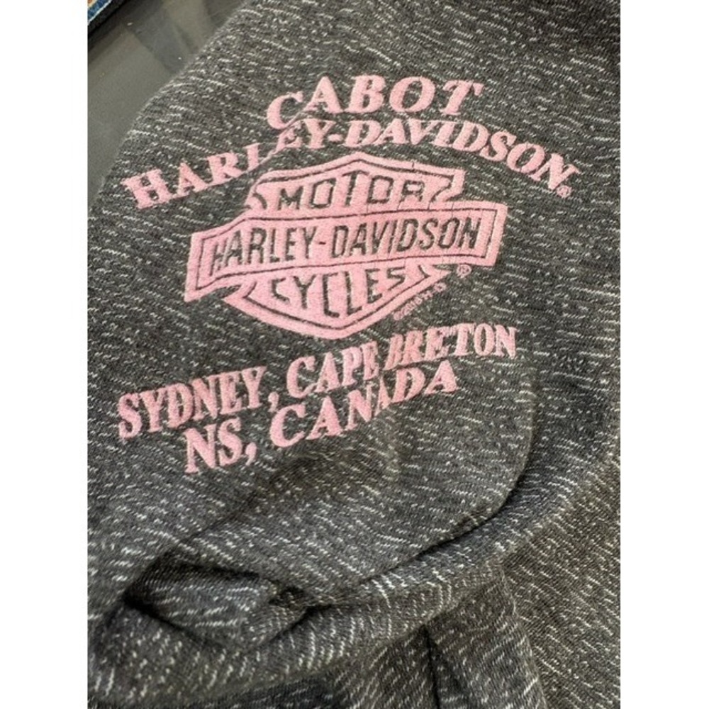 Harley-Davidson Womens Long Sleeve Graphic Tee Grey Ride Free V-Neck Sydney NS - Picture 4 of 5